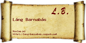 Láng Barnabás névjegykártya